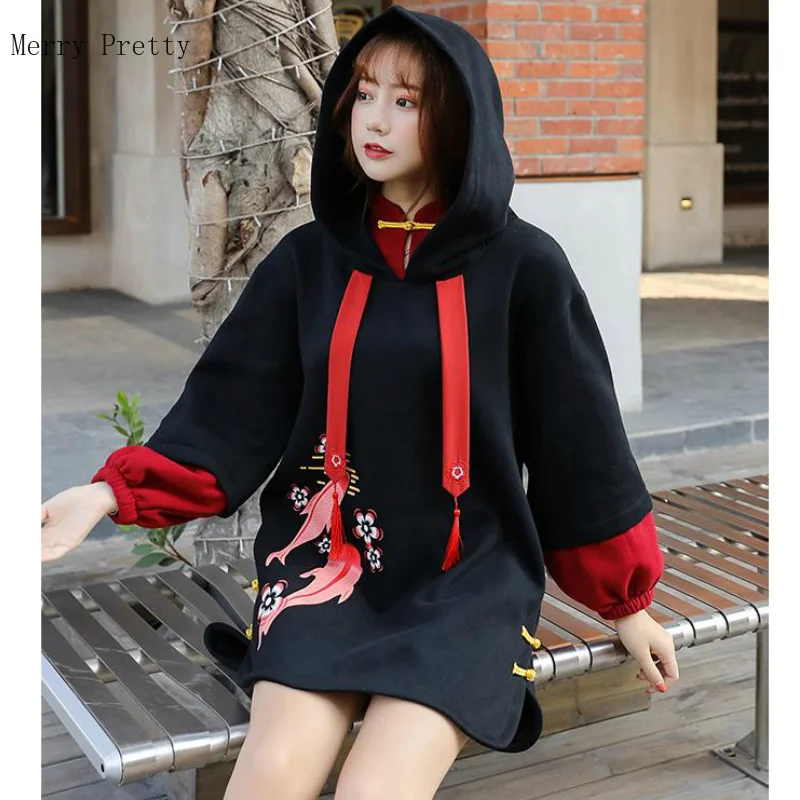 S XL черный харакуджу с мультяшным принтом длинные толстовки для женщин длинным