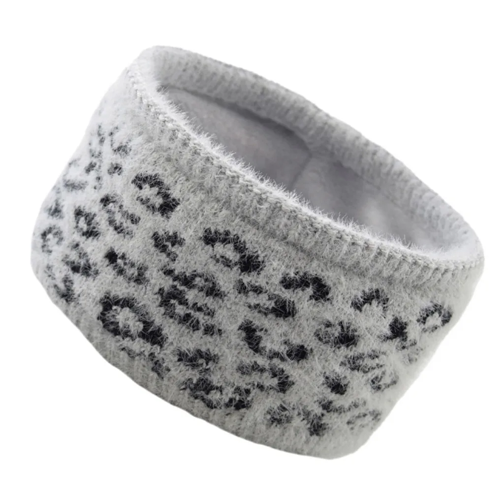 Женские леопардовые утолщенные аксессуары для волос женщин вязаная шерстяная