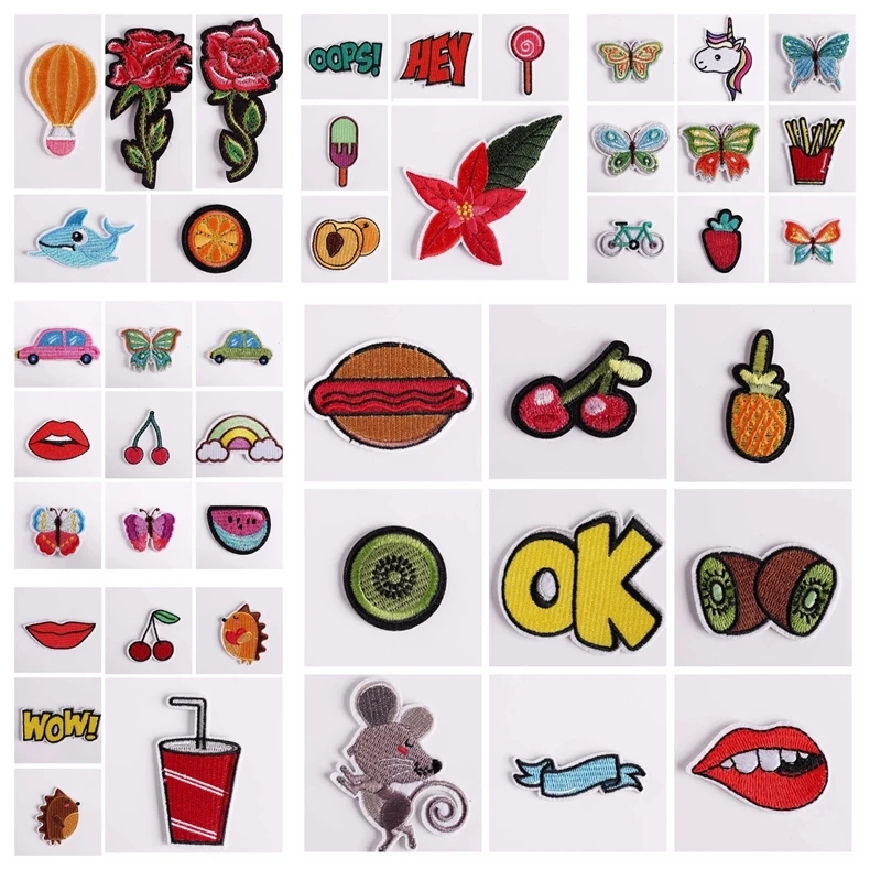 

Fashionable cartoon self-adhesive small embroidery patch cloth stickers DIY decoration in the decoration of children's dolls