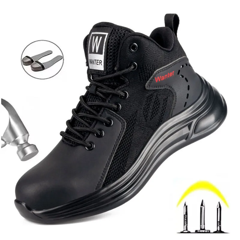 

Breathable Anti-smashing and Anti-piercing Safety Shoes Lightweight and Wear-resistant Steel Toe Cap High-top Protective Shoes