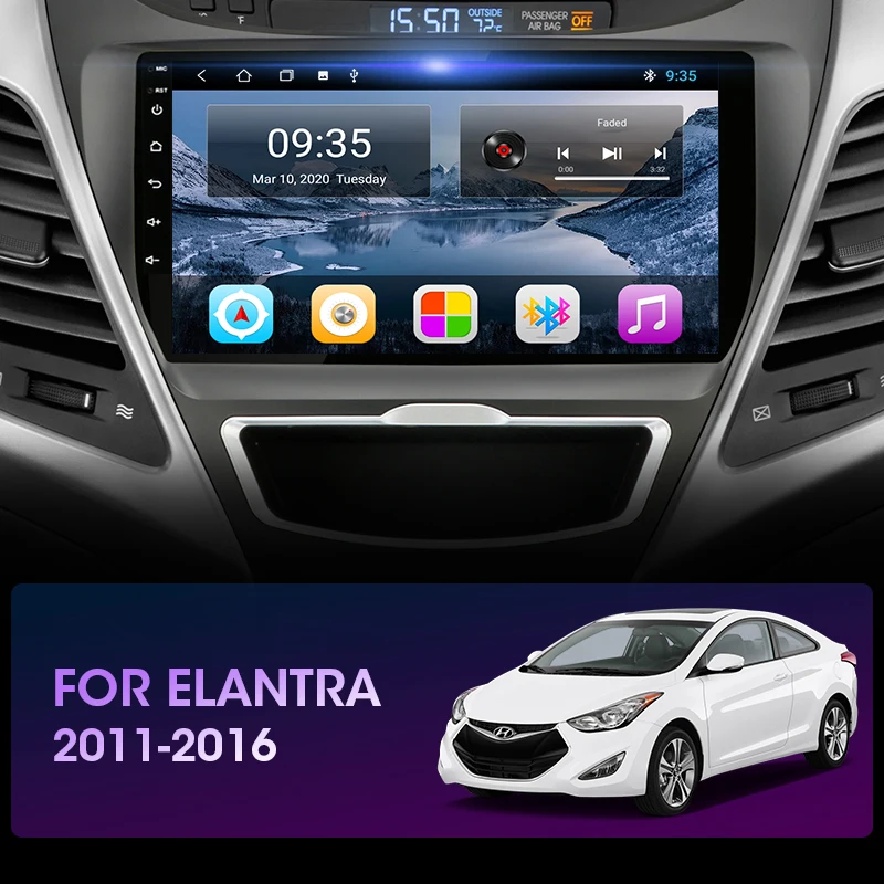 Автомобильный радиоприемник JMCQ Android 10 для Hyundai Elantra Avante I35 2011 2016 мультимедийный