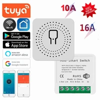 10a16a tuya wifi mini diy smart switch led light smart home voice control appliance used in conjunction with google home alexa