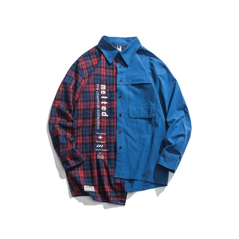 Новинка осени 2020 толстая Мужская рубашка модная Повседневная с принтом в виде