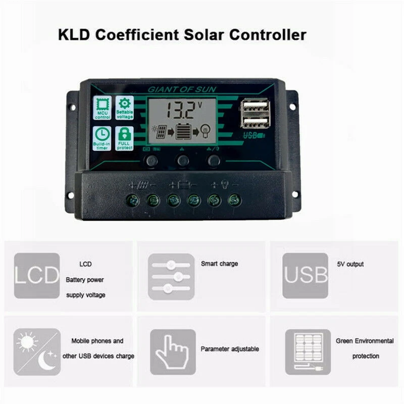 

200W Watt Solar Panel Kit 12Volt Battery Charge Controller for Rv Caravan Boat