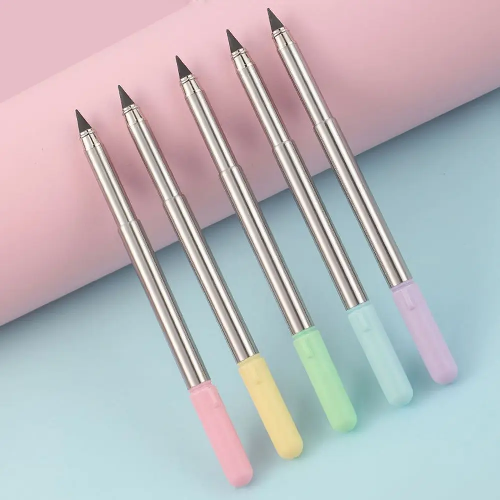 

1Pc Inkless Pencil Creative Retractable Pencil Can Last Writing Metal Signature Pen Office Student Supplies Writing Stationery