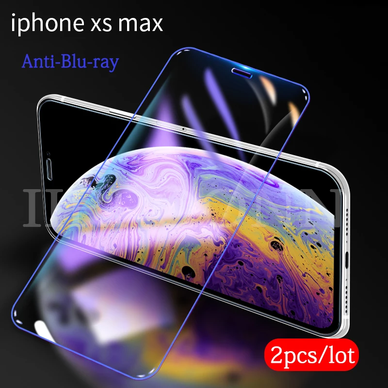 2 шт./партия 9H закаленное стекло для iphone X XS XR XS MAX защита экрана полное покрытие стекло для iphone xs max xr xs x защитная пленка - Цвет: X-M BL