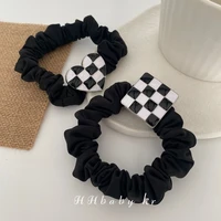 2pc new plaid elastic hair bands ties korean scrunchies ponytail holder for women girls hair rings rope accessories wholesale