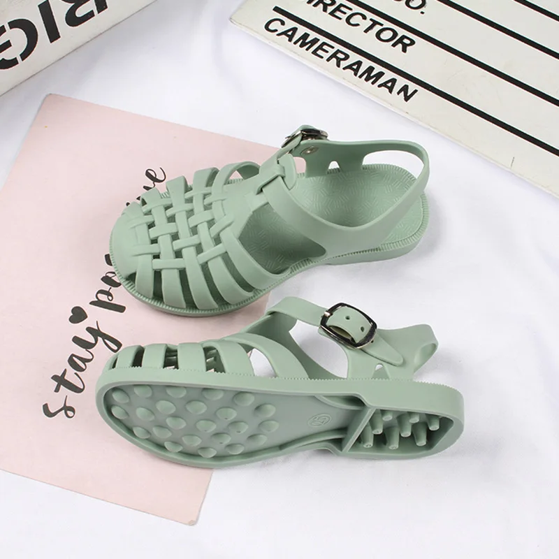 Baby Gladiator Sandals Breathable Hollow Outdoor Shoes PVC Summer Kids 2021 Fashion Beach Children For Boys Girls | Детская одежда и