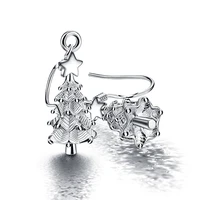 fashion 925 sterling silver earrings for women christmas tree earrings cute female popular jewelry gift