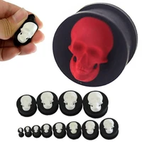 1pair silicone skull ear tunnel plug gauge 6 18mm skull ear gauge plug and tunnel flesh ear stretcher reamer oreja dilataciones