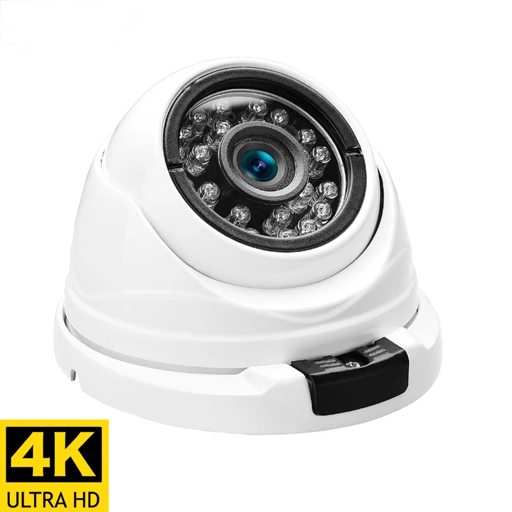 

4K Ultra HD IP Camera Outdoor POE H.265 Onvif Metal Indoor Dome CCTV Wide Angle 2.8mm Security 8MP Video Surveillance Camera