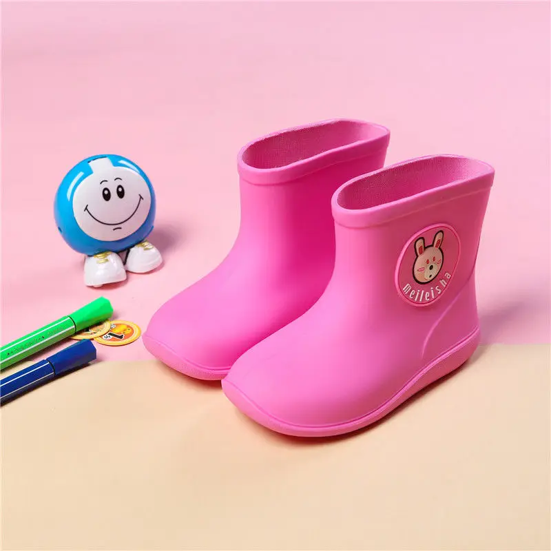 Непромокаемые ботинки для мальчиков и девочек Нескользящие теплые резиновые