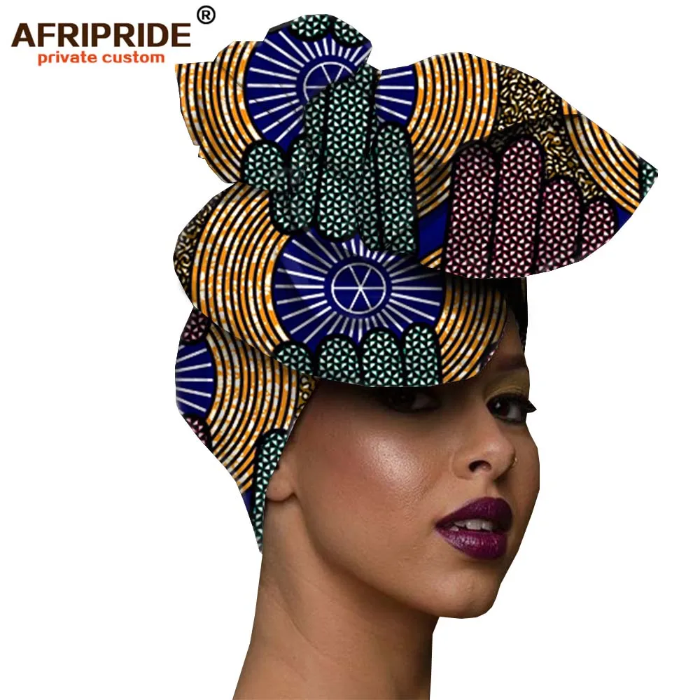 491 Африканская мода, повязка на голову для женщин, AFRIPRIDE, bazin richi, высокое качество, хлопок, воск, принт, Женская бандана A19H001 - Цвет: 491