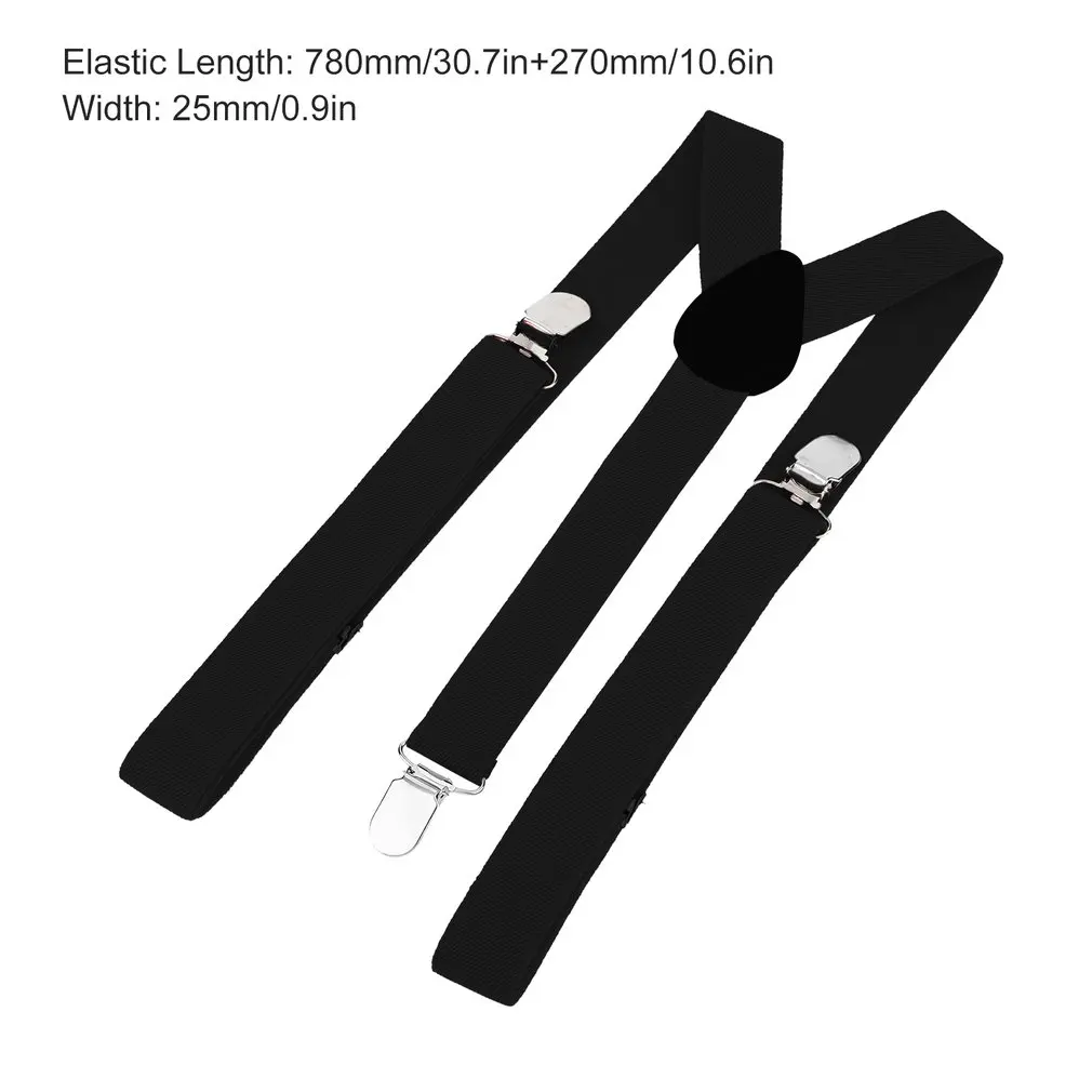 

Adjustable Elasticated 11 Colors Adult Suspender Straps Bow Tie Men Women Y Shape Elastic Clip-on Suspenders 3 Clip Pants Braces
