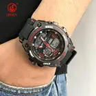 OHSEN мужские спортивные часы с двойным временем, Цифровые кварцевые Модные Военные мужские наручные часы 50 м водонепроницаемые с будильником и секундомером, мужские часы в подарок