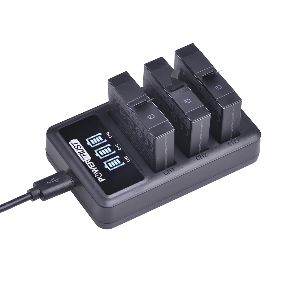 Оригинальный аккумулятор Mijia + зарядное устройство с 3 слотами и светодиодным