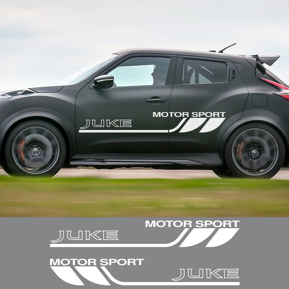 

2PCS Racing Car Door Side Stickers Sport Graphic Vinyl Film For Nissan Juke Auto Body Decoration Wraps PVC Decal Car Accessories
