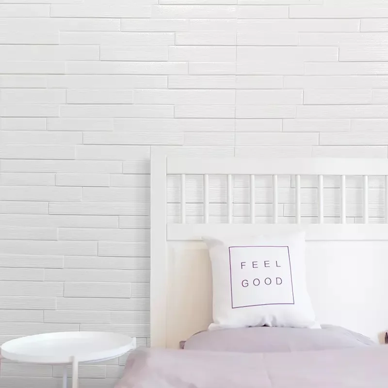 

White Thickness 3D Brick Wall Stickers Living Waterproof Foam Room Bedroom DIY Adhesive Wallpaper Art home Wall Decals