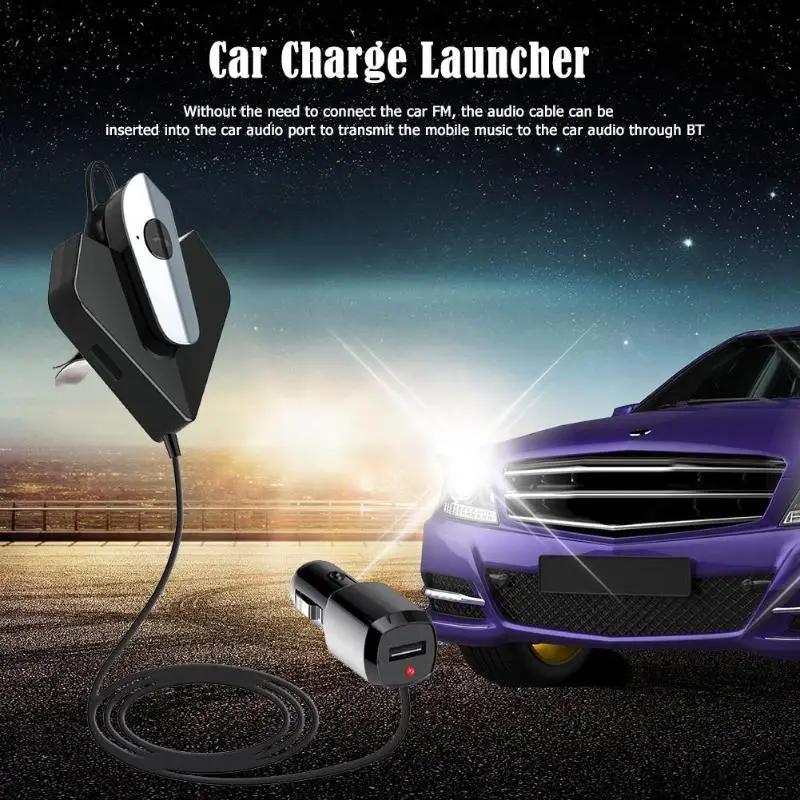 Автомобильный FM трансмиттер с функцией громкой связи 8 7 х6х13 5 см|Автомобильный