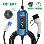 Зарядные кабели Isigma для автомобилей Iec 621962 CE Tuv Ev, регулируемое зарядное устройство для электромобилей, тип 2 Femal переменного тока с вилкой CEE, 16 А26 А32 А, регулировка