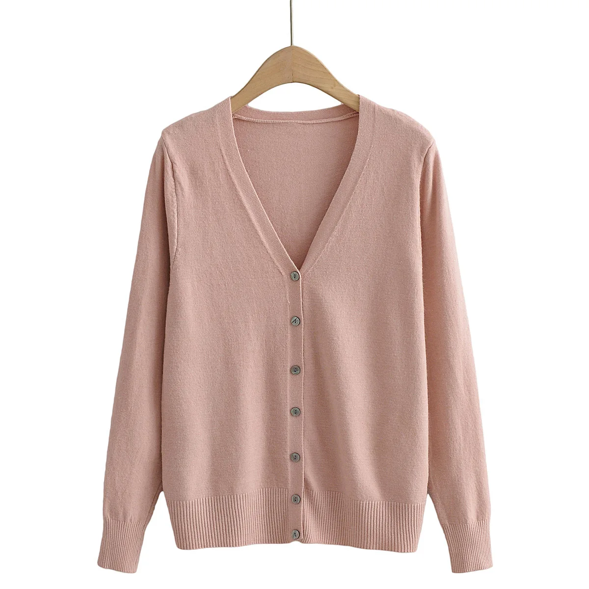 Женский однобортный Кардиган повседневный однотонный кардиган с v образным