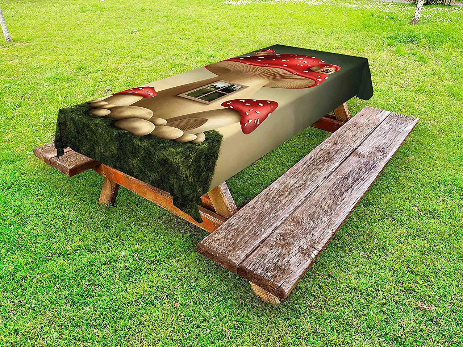 Гриб уличная скатерть одна фантазия гриб дом в сказочном лесном даче окно Surreal