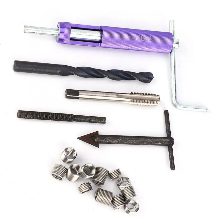 

M10 x 1.25 Thread Repair Insert Kit + 12PCS Screw Sleeve 1D 1. 2D