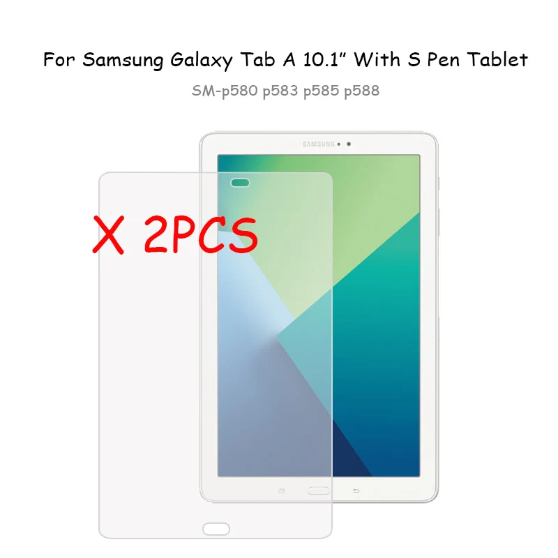 2x9 H HD протектор экрана из закаленного стекла для 10 1 &quotSAMSUNG GALAXY Tab A 2016 с S PEN SM-P580N P585