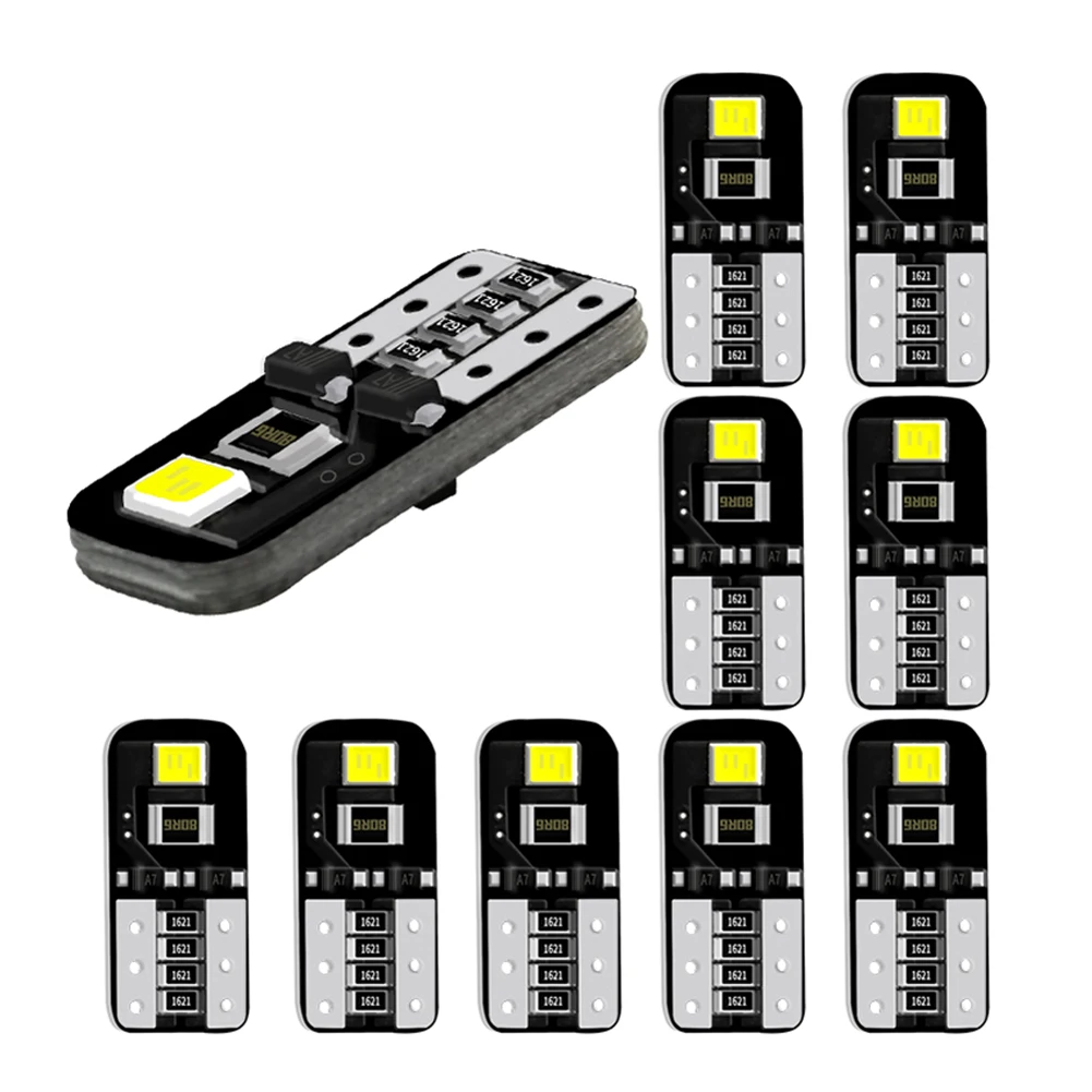 

10Pcs LED Car Interior Bulb Canbus Error Free 12V T10 194 168 W5W SMD White CANBUS Error Free Wedge Light Bulb Car Style CSV