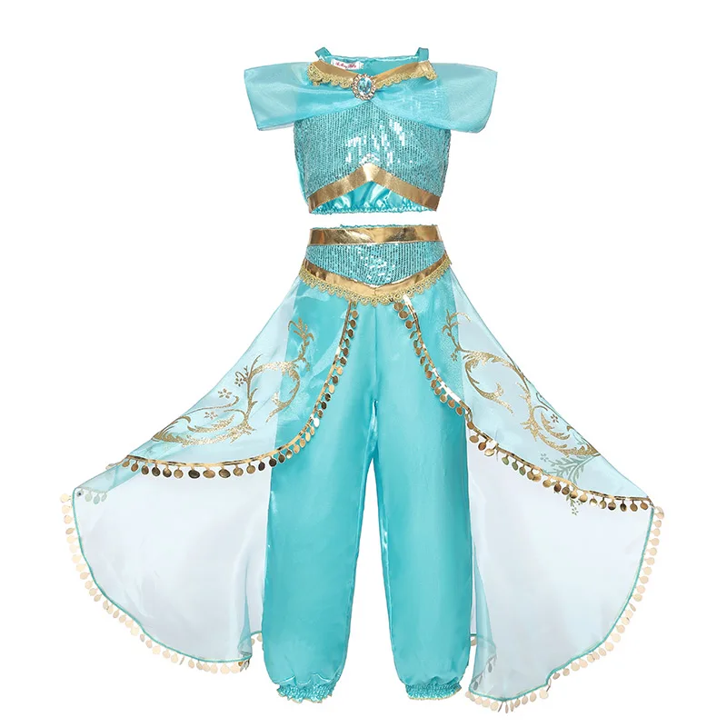 Girls Aladdin's Lamp Belly Dance Cosplay Costumes Princess Christmas Dresses Kids Halloween Clothes For Children | Детская одежда и