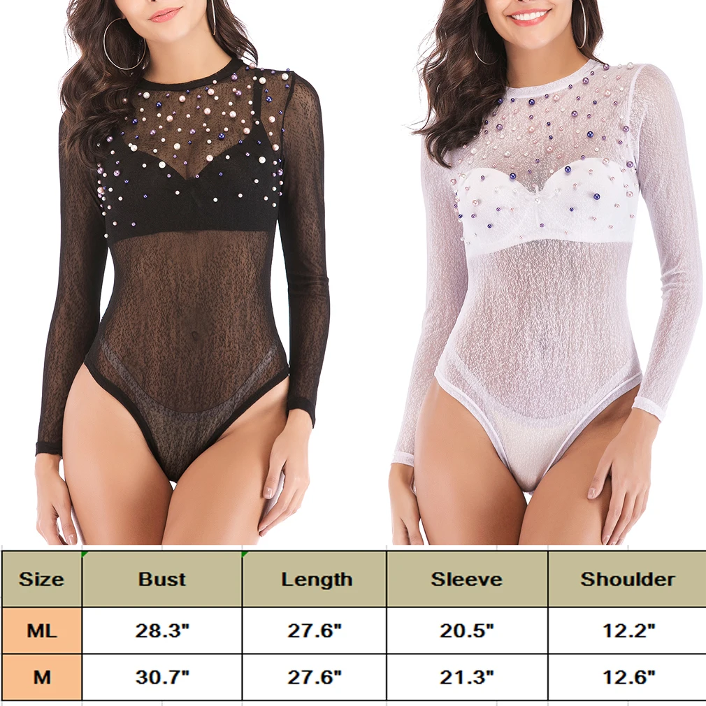 Боди женское с длинным рукавом пикантная модная накидка бисером стрейчевое