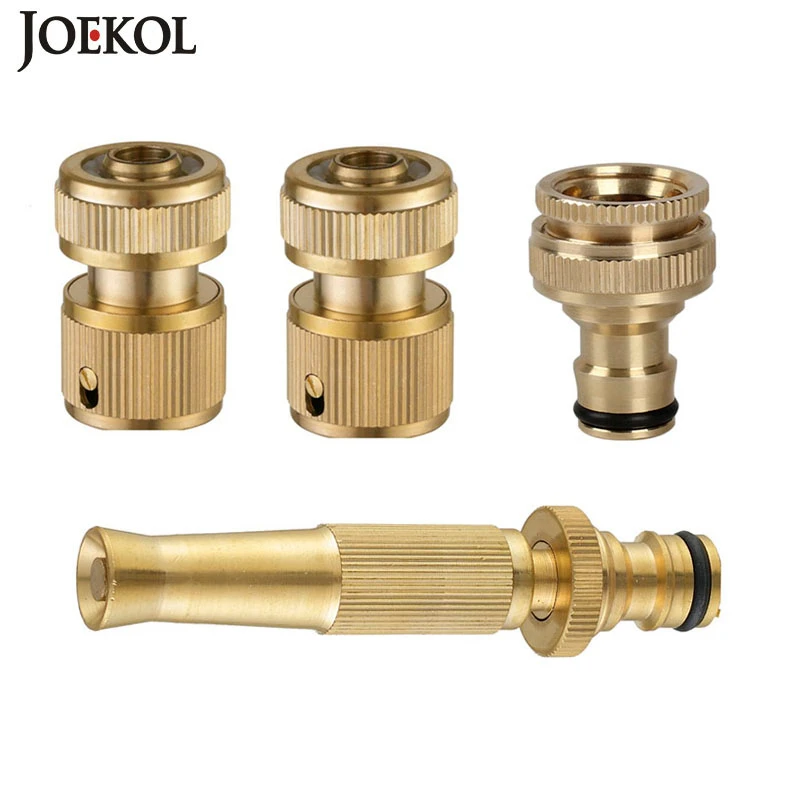 

Brass 1/2 inch quick waterstop Connector Car wash water gun kit G1/2 G3/4 Garden hose copper connector 1set