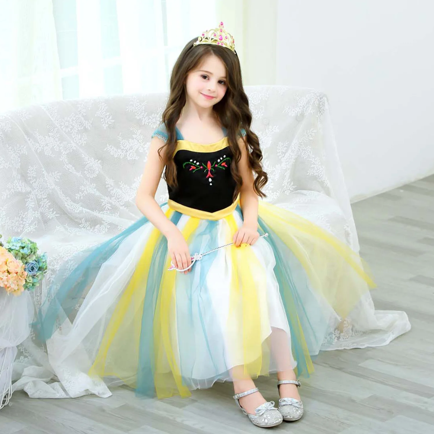 Halloween Christmas carnaval child frozen cosplay costume princess dress anna elsa girls tutu skirt birthday party |