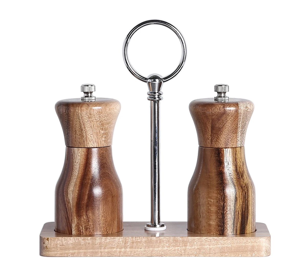 

KKC HOME 2021 The New Natural Acacia Manual Wood Pepper Mill Grinder Set Kitchen Tools Ceramic Grinding Core Acacia Wood Base