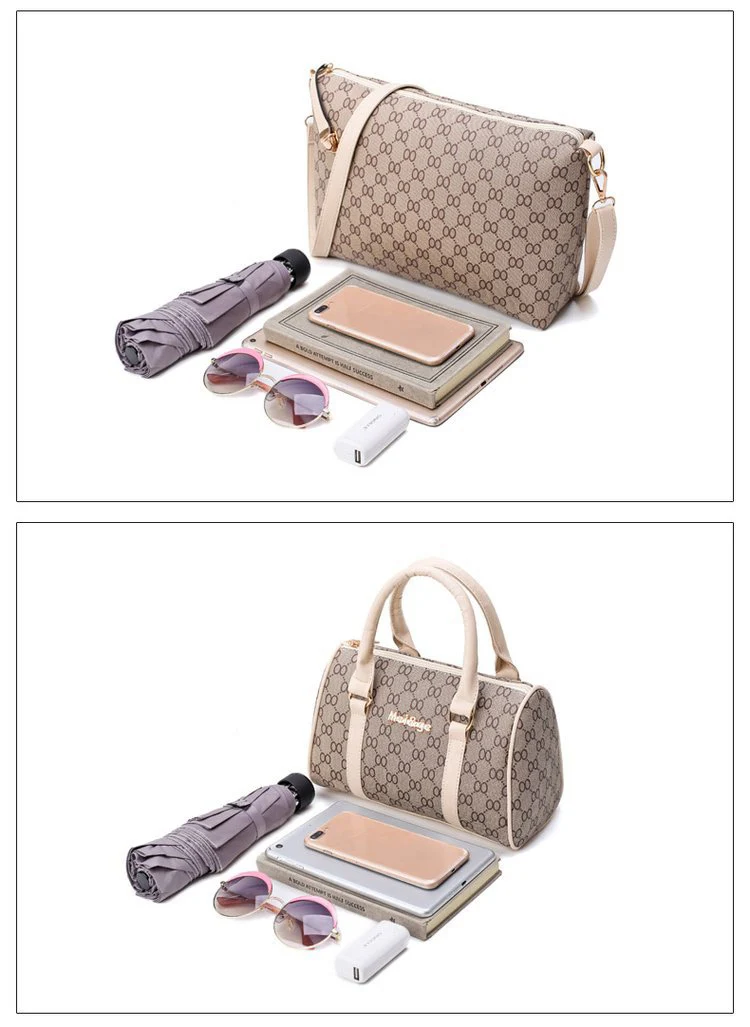 Autumn New Fashion Women's Bag 6 Piece Set Plaid Bag Lady Slung Hand Bag Shoulder Messenger Composite Bag