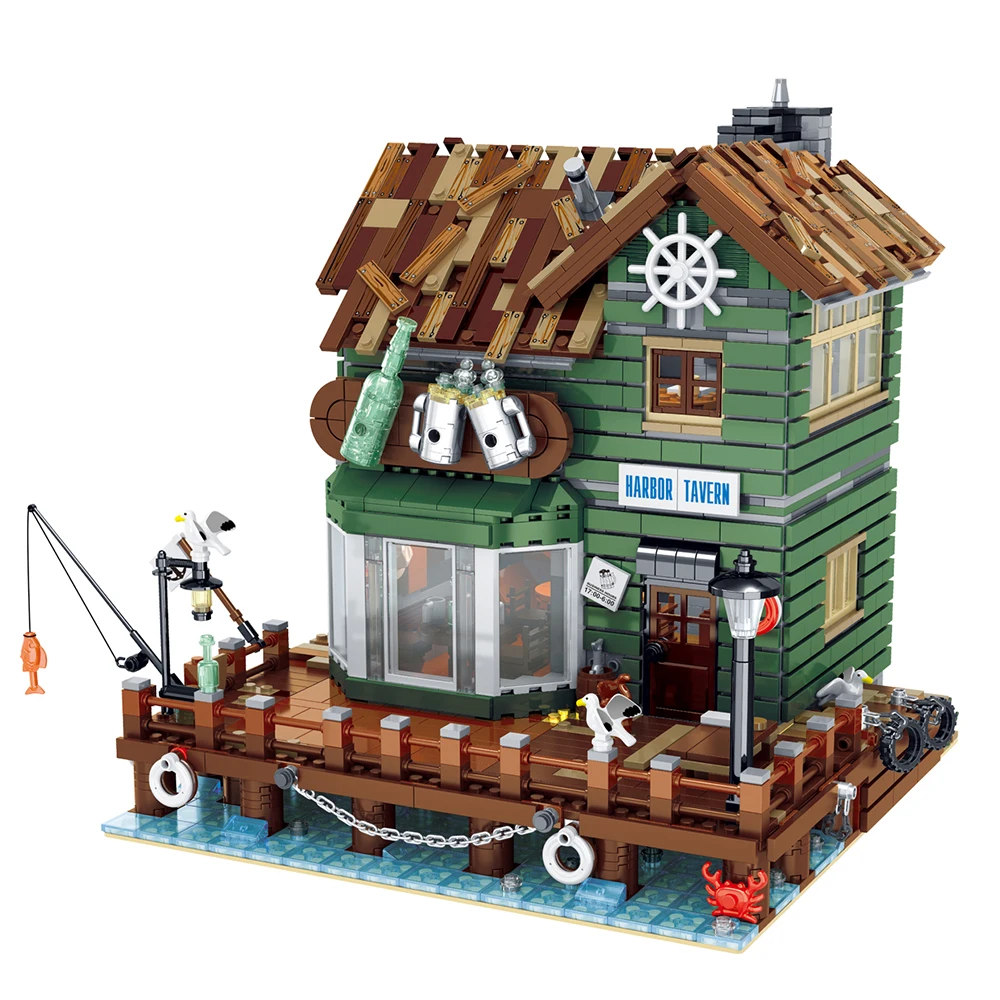 3103 шт Мпц в рыбацком стиле серии порт таверна строительные блоки Creator морская