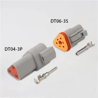 100 sets Kit 3 Pin Waterproof Electrical Wire Connector Plug Deutsch Style Enhanced Seal Shrink Boot Adapter DT06-3S DT04-3P