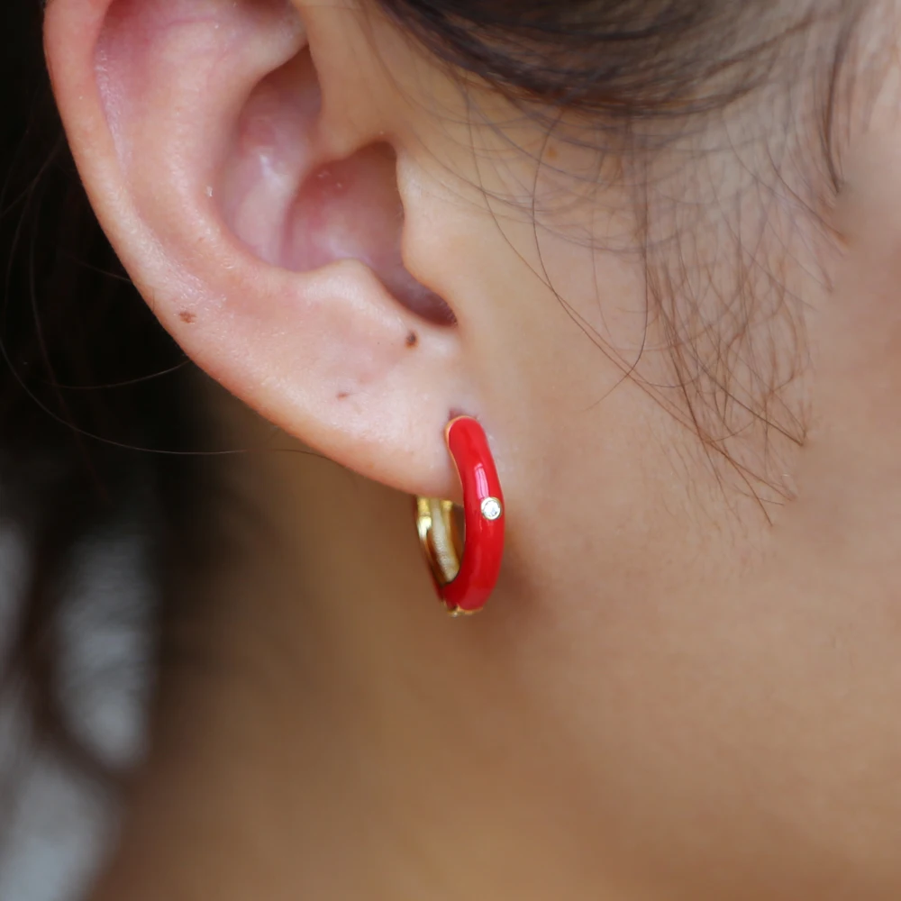 Новое поступление женские серьги для пирсинга блестящие красные круглые кольца
