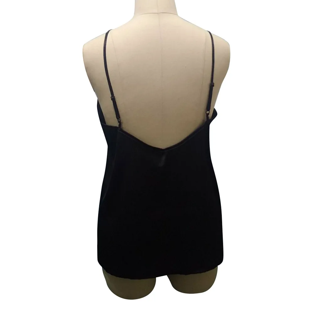 Майка женская атласная с открытой спиной шелковая кружевная Повседневная