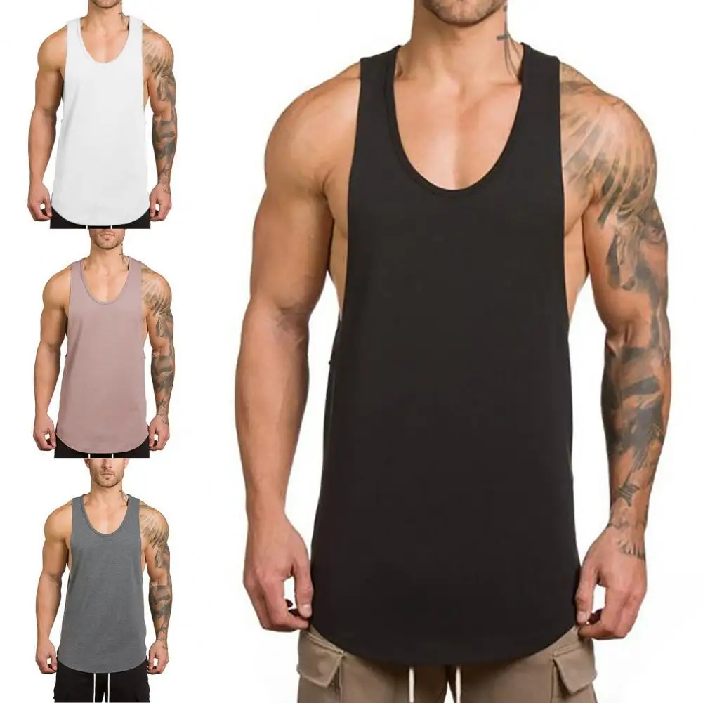 

Gym clothing Vest Sleeveless Breathable Cotton Blend Men Sleeveless Shirt Men Fitness Shirt Muscle Guys Sleeveless Vest Tanktop