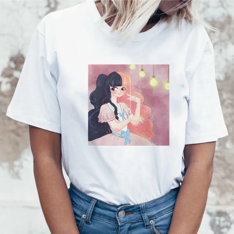 Ladies summer casual short sleeves Cry Baby Melanie Martinez Printed Fashion Tops O Neck T-Shirt Funny Harajuku Aesthetic | Женская