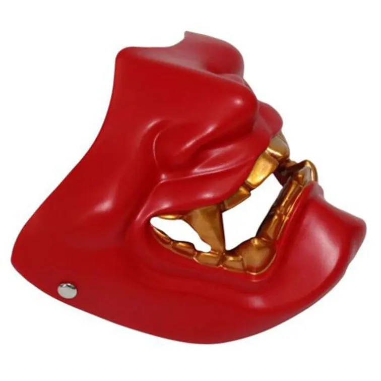 High quality Halloween Prajna Mask Half Face Devil Traditional Japanese Demon Fancy Role Playing Cosplay |