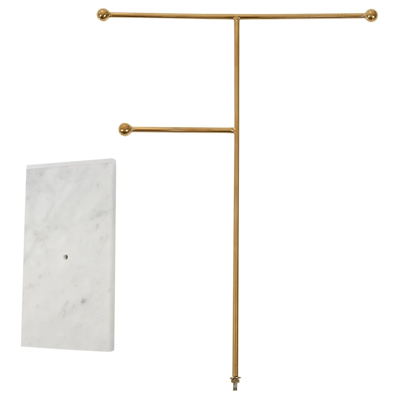 

Nordic Metal Golden Storage Rack with Marble Base Chic Ins Modern Jewelry Ring Necklace Earring Display Rack Holder Desk Decor