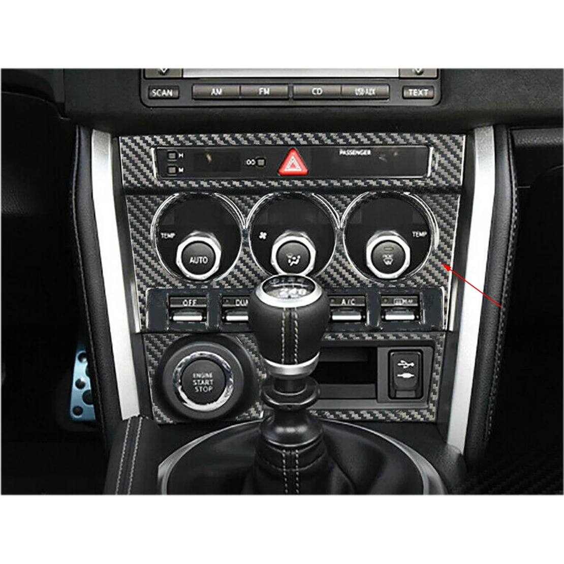 

Car Black Carbon Fiber Console AC Switch Trim Cover Styling Fit For Toyota GT86 Scion FR-S Subaru BRZ 2012 2013 2014 2015-2017