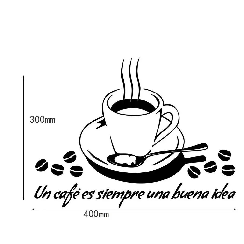 Художественные наклейки на стену с изображением чашечки кофе съемные для