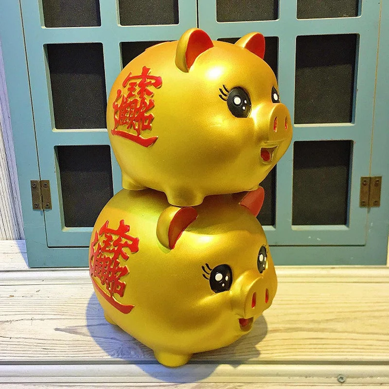 

Golden Pig Bank Piggy Coin Savings Banks Kids Money Bank Creative Cartoon Lucky Pig Money Saving Box New Year Xmas Children Gift