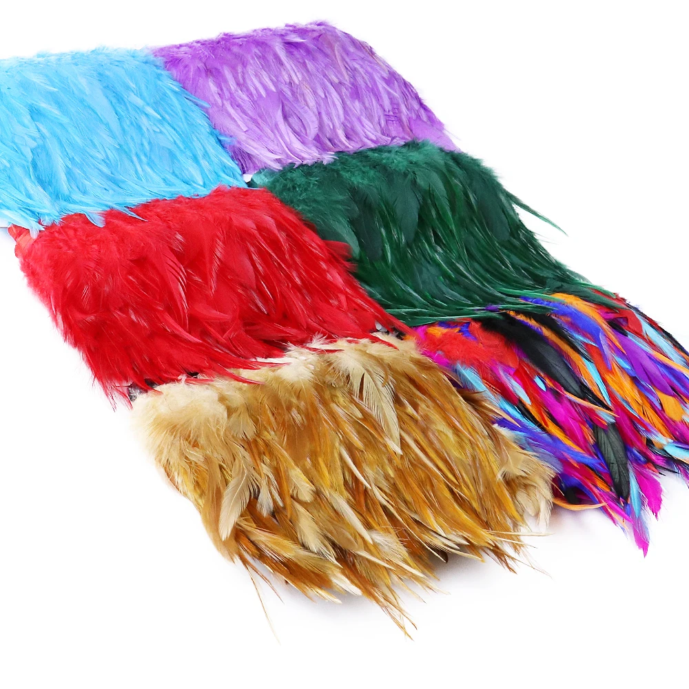 

10Meter Natural Chicken Feathers Trim Fringe 10-15cm Rooster Plumes Ribbon for Wedding Clothing Dress Decoration for Crafts