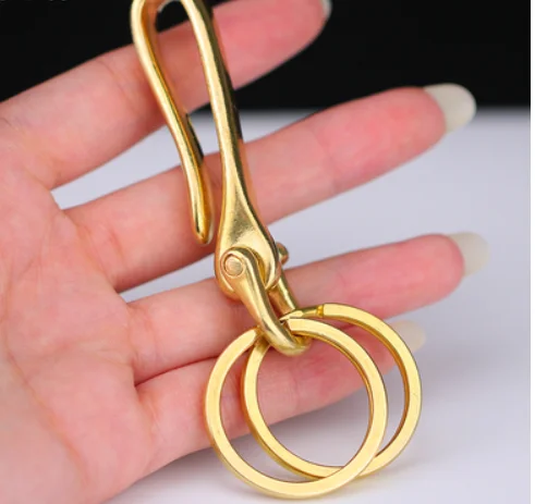 

Handmade pure copper solid S hook U-shaped hook keychain