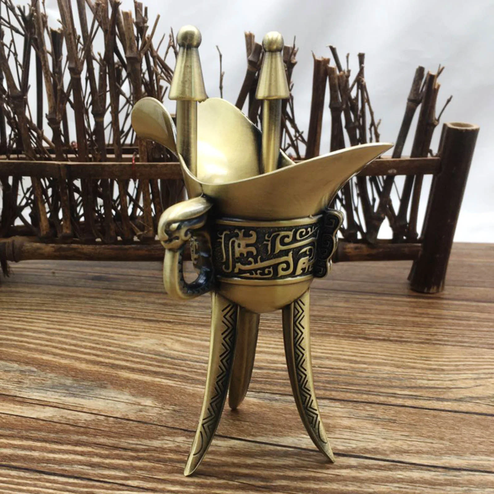 

Архаистическая бокалы для коллекционирования питьевой китайский стиль Свадьба для прочного винтажная бронзовая кружка Китайская древняя ...