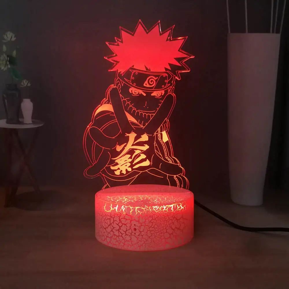 Наруто USB переключатель прикроватная лампа RGB 7 красочная Изменение Настольная